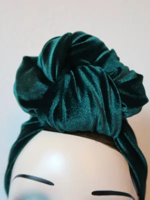 Made To Order: SLOUCHY KNOT Velvet Headband in 4 colours in black, claret, bottle green & dusky pink