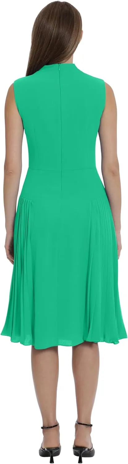Maggy London Women's Sleeveless Cowl Neck Dress with Fluted Skirt Office Workwear