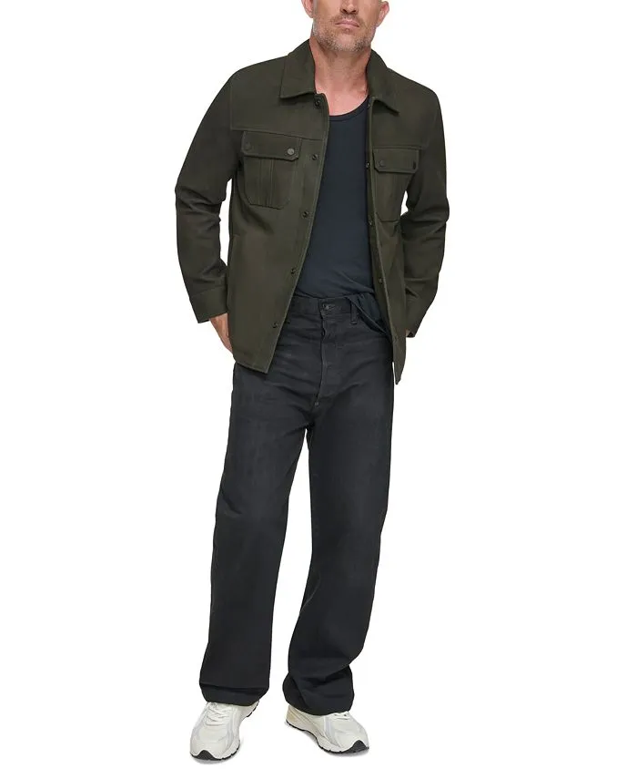 Men's leather shirt The Laredo Marc New York, green