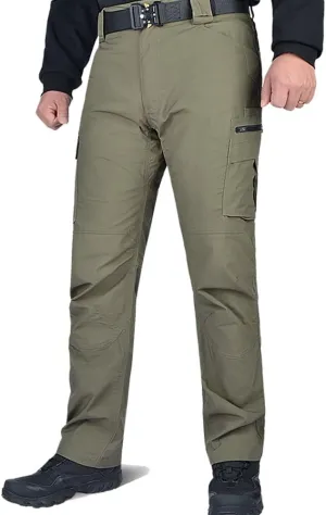 Mens Workwear Pants, Relaxed Fit, Lightweight, Moisture Wicking, Outdoor Utility Work Hiking Pants