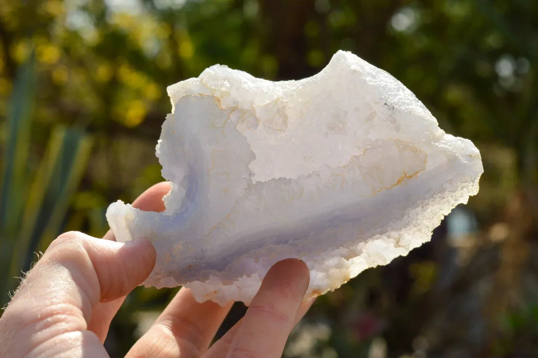 Natural Etched Blue Chalcedony Specimens x 5 From Nsanje, Malawi