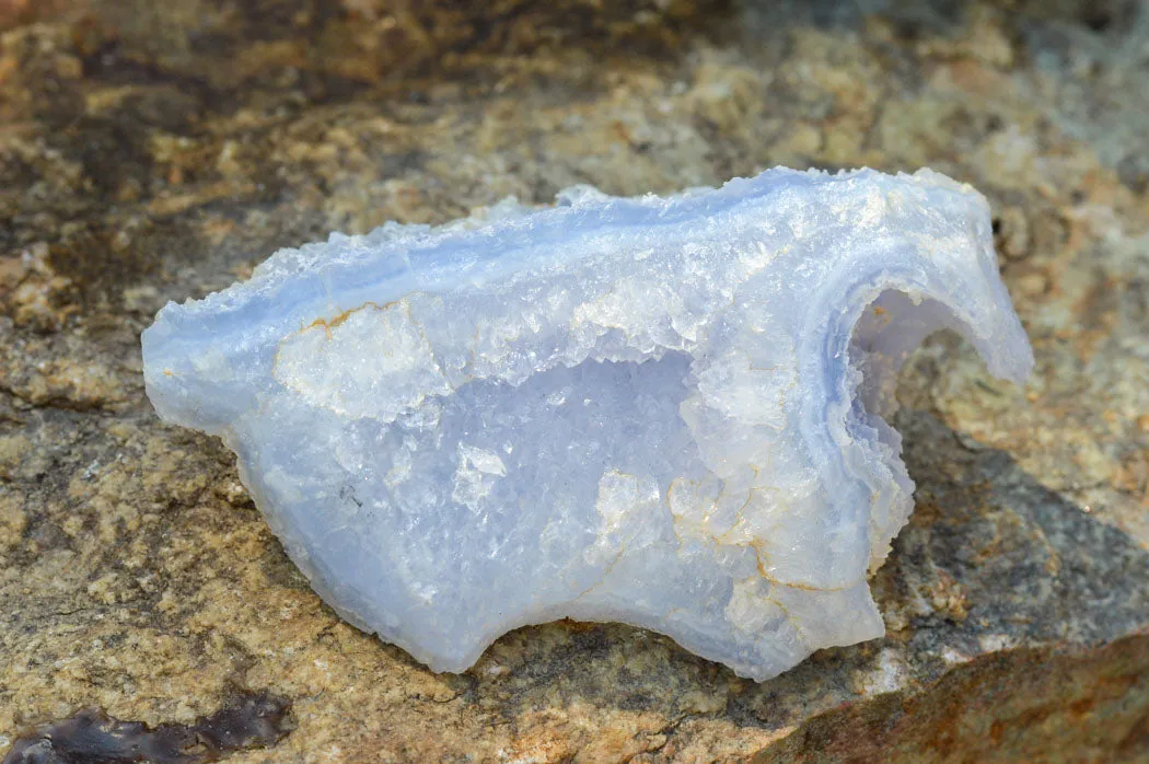 Natural Etched Blue Chalcedony Specimens x 5 From Nsanje, Malawi