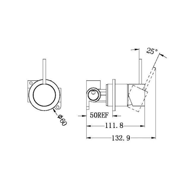 Nero Mecca Shower Mixer 60mm Handle Up Plate Matte Black
