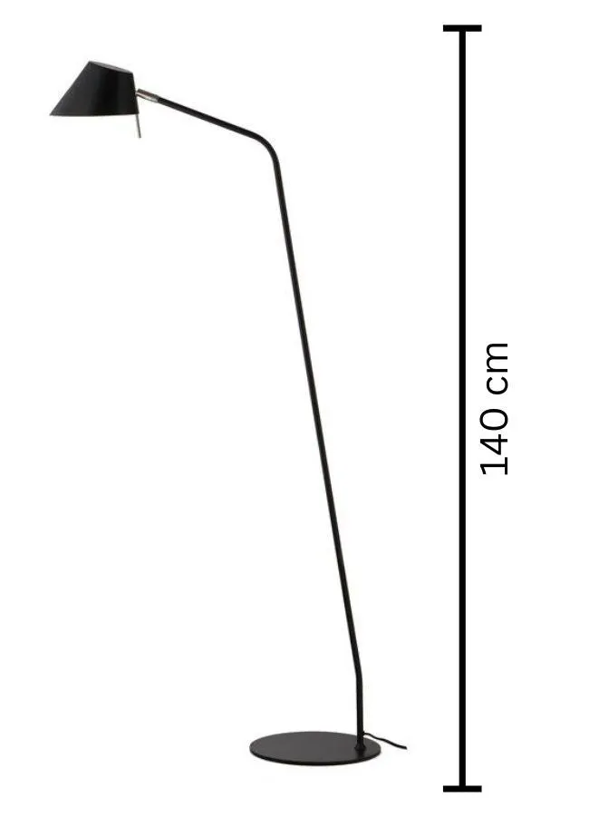Office Floor Lamp - Sleek Black Matte Steel for Professional Spaces