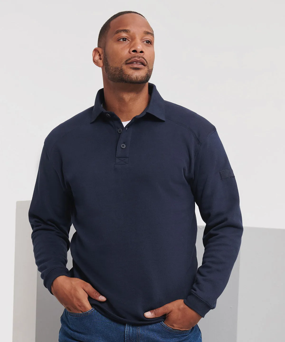 Orange - Heavy-duty collar sweatshirt