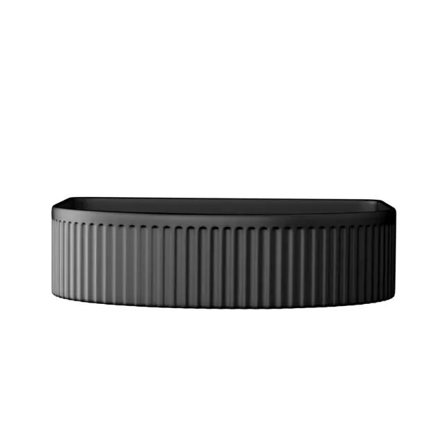 Otti Archie 415mm Fluted Above Counter Basin - Matte Black