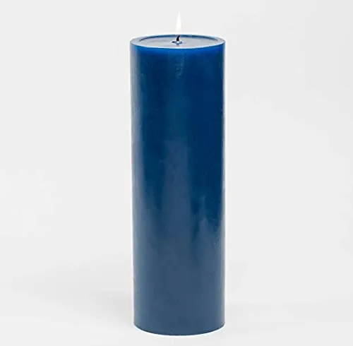 Pink Peony Smooth Scented Soy Wax Pillar Candles for Valentine, Home and Party Decoration, Wedding Gift, Romantic Candle | 150 Hours Burn | Pack of 3 (Blue) (8x6x3 Inch)