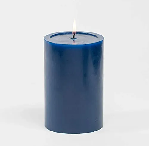 Pink Peony Smooth Scented Soy Wax Pillar Candles for Valentine, Home and Party Decoration, Wedding Gift, Romantic Candle | 150 Hours Burn | Pack of 3 (Blue) (8x6x3 Inch)