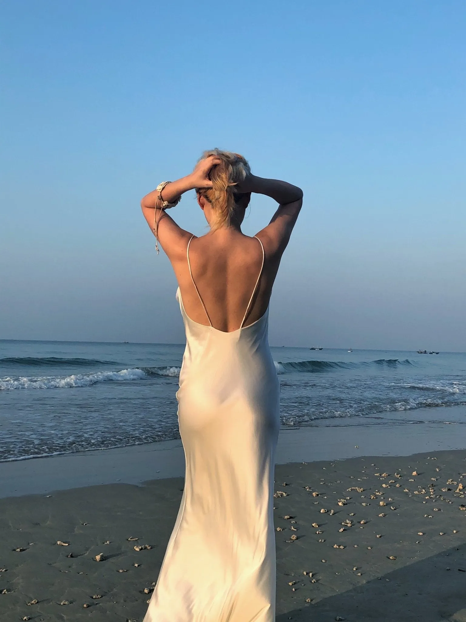 Rhiannon Pure White Silk Dress