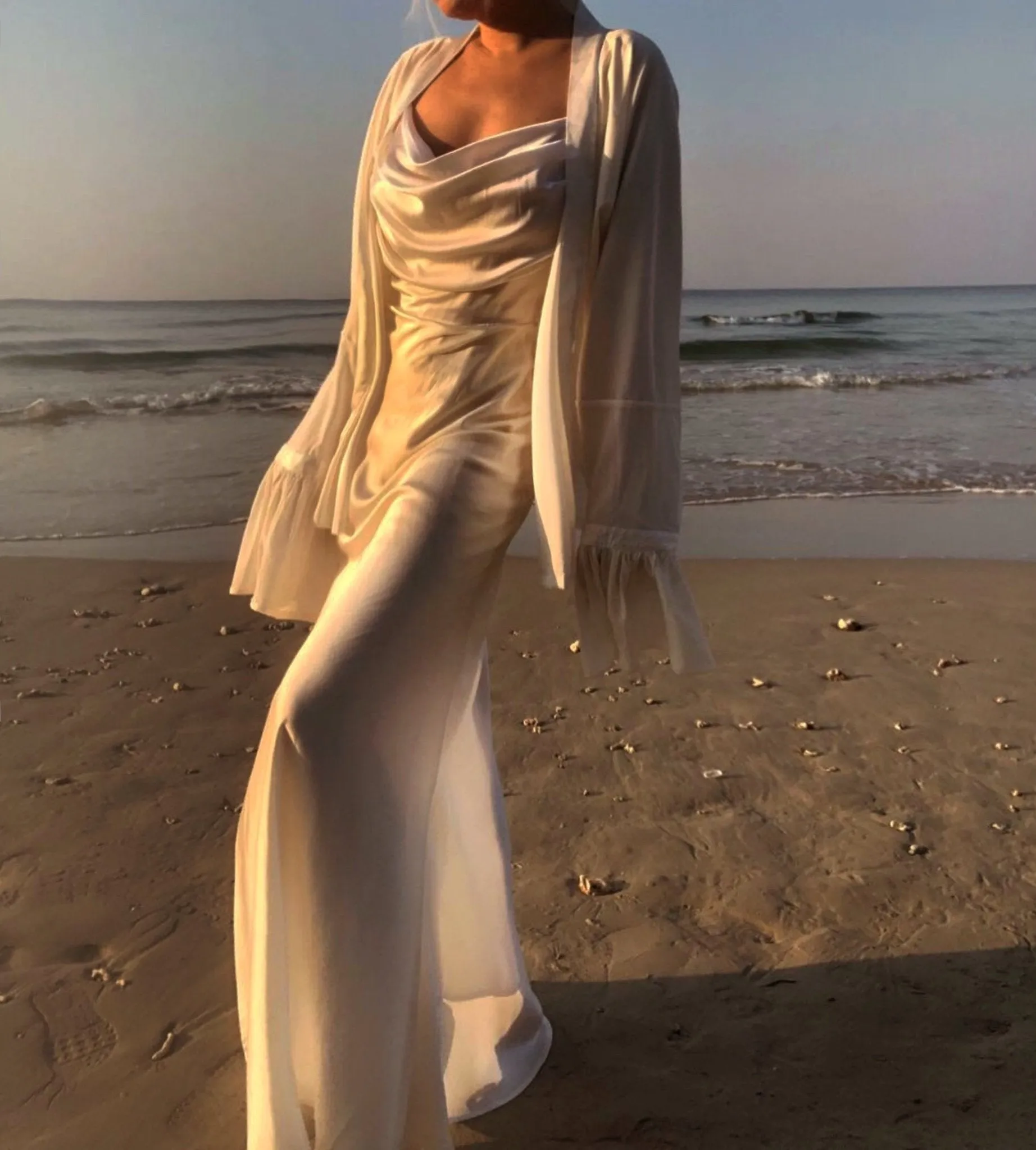 Rhiannon Pure White Silk Dress
