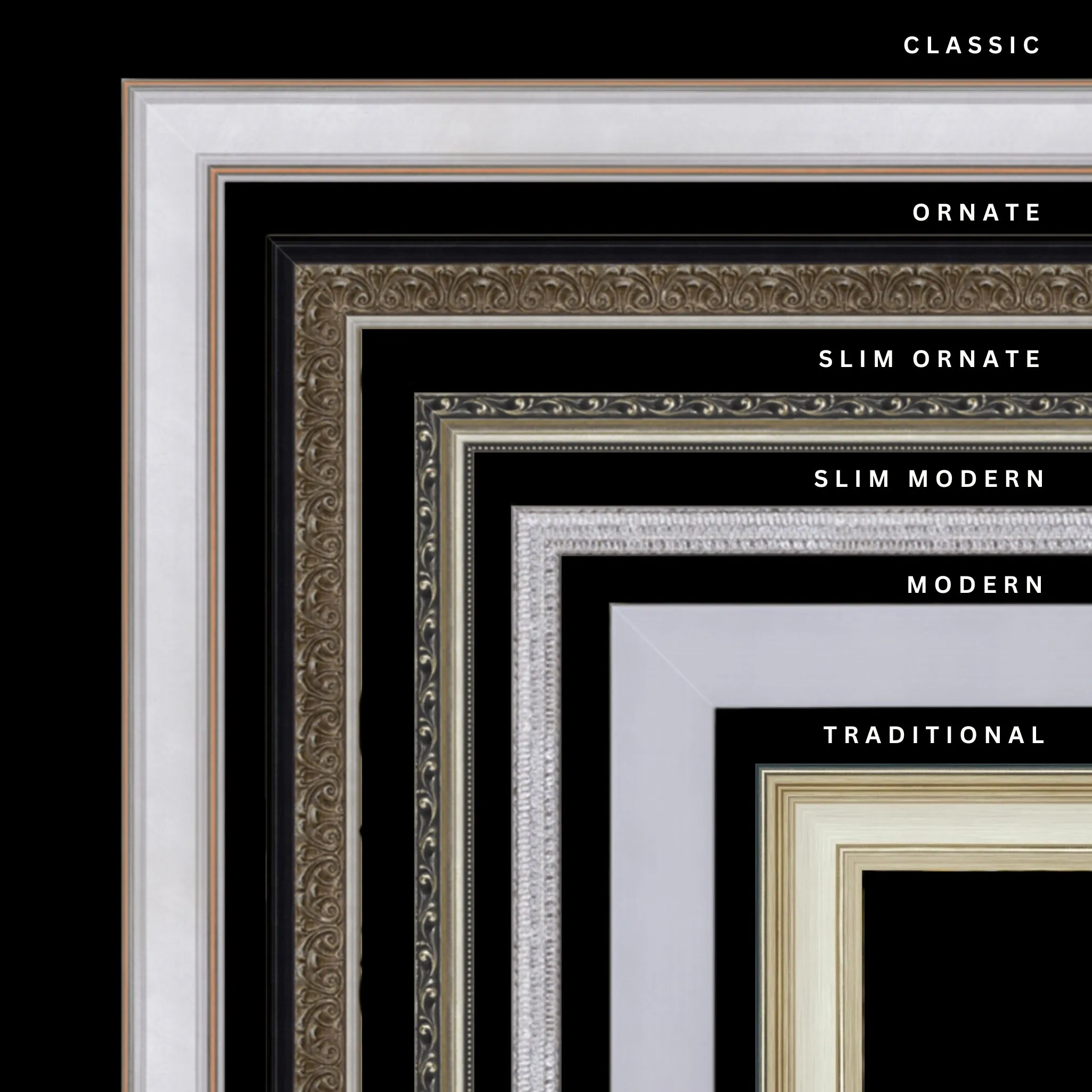 Silver 37x36 Picture Frame Ornate Traditional Classic Antique