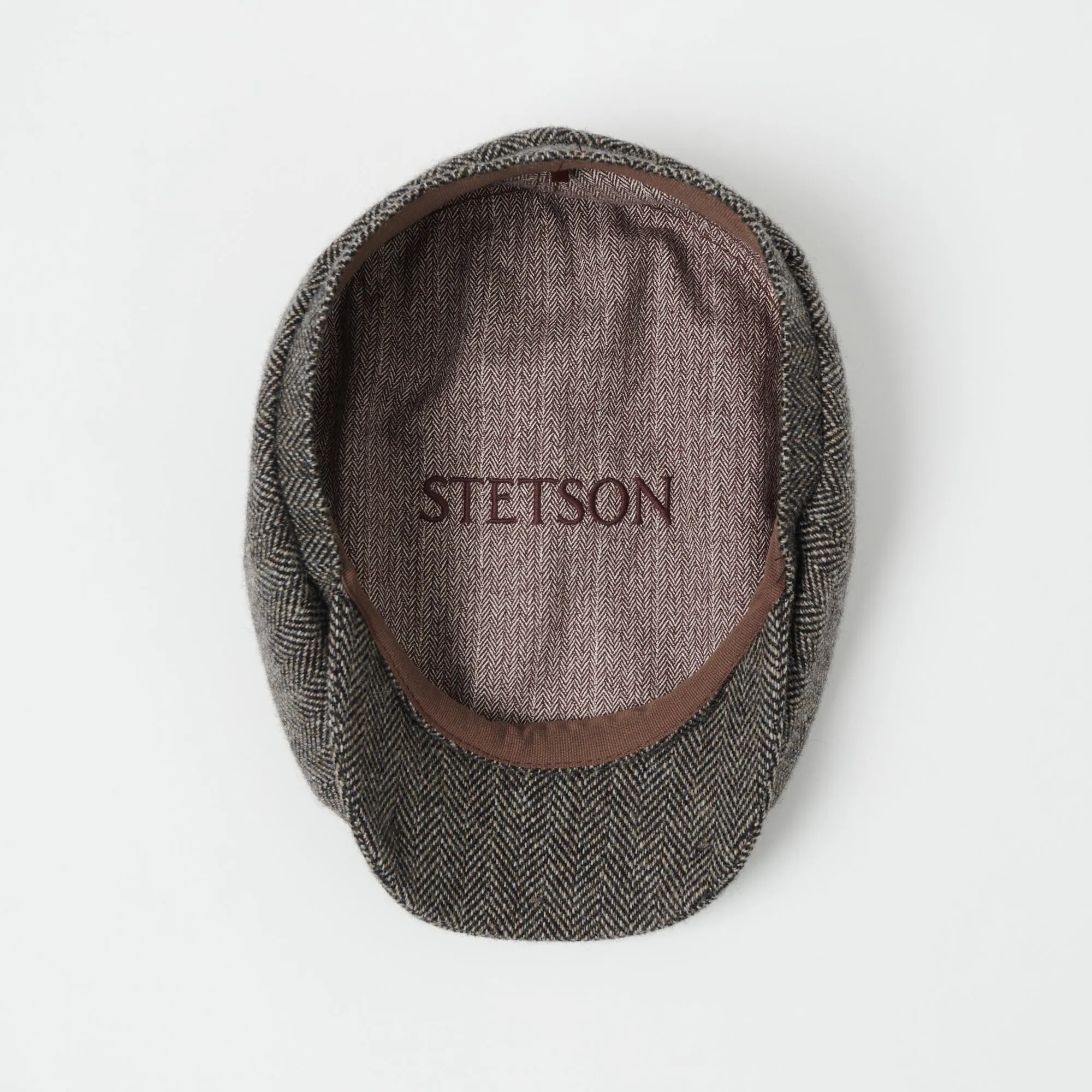 Stetson 6840514-333 Hatteras Woolrich Herringbone Flat Cap - Grey