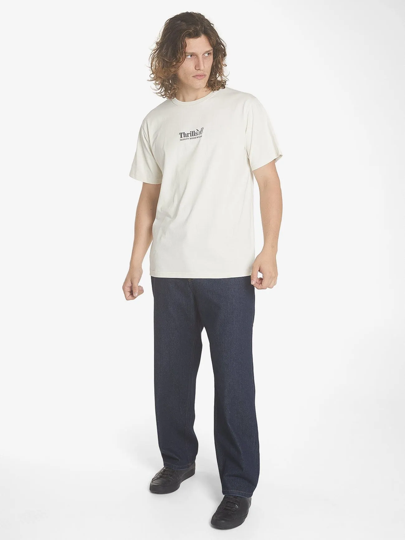 Thrills Workwear Embro Merch Fit Tee - Heritage White