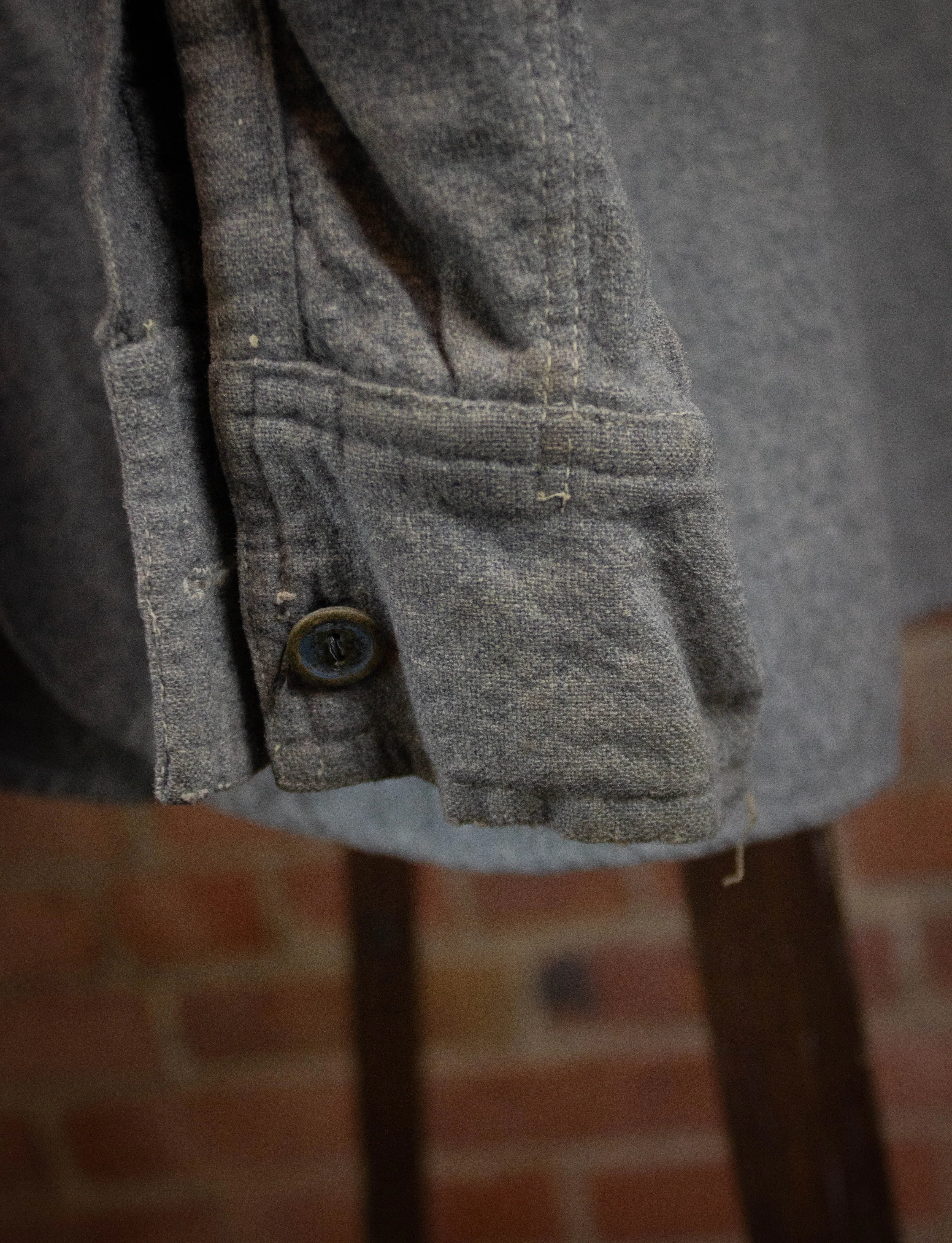 Vintage Pullover Workwear Shirt 30s Gray Medium