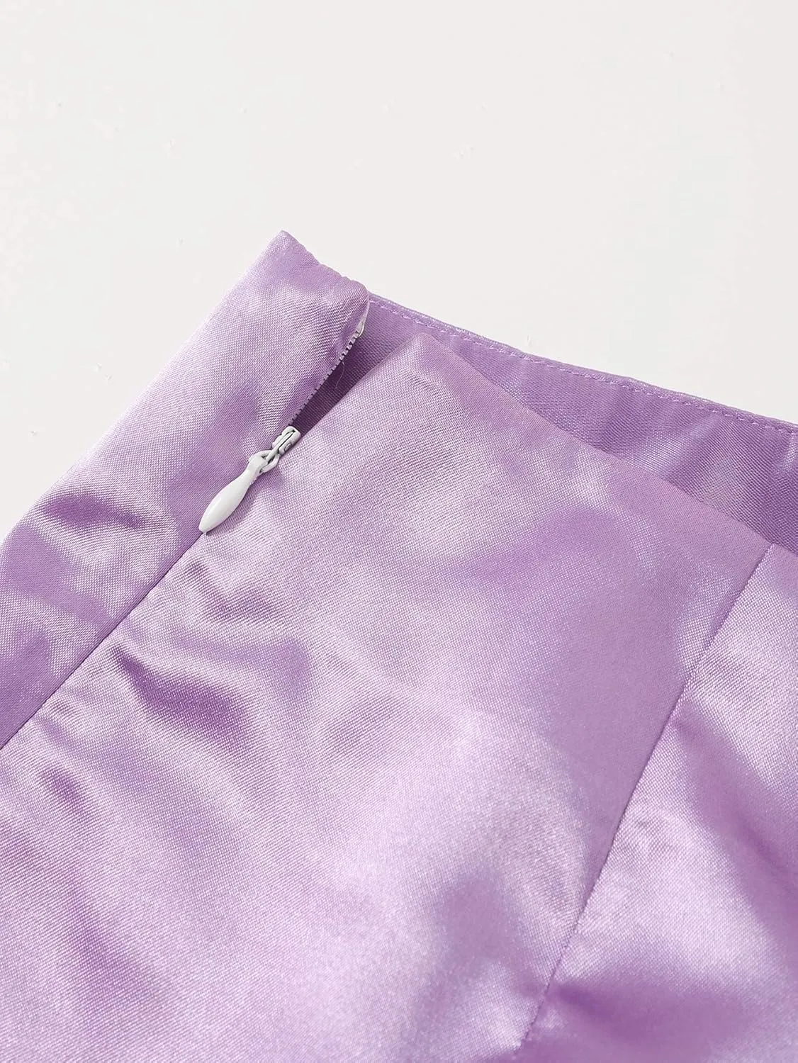 WDIRARA Women's Summer Solid Split Hem Zip Back Mini Workwear Skirt