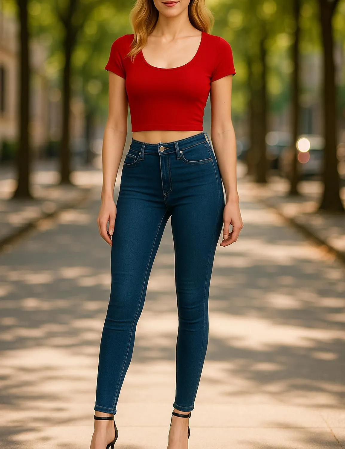Women's Cotton Basic Scoop Neck Crop Tops Short Sleeve Tops