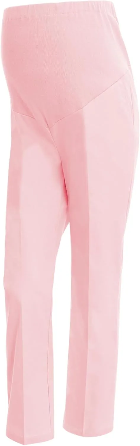 Women's Maternity Pant Workwear Pregnancy Cargo Trousers with Adjustable Elastic Waistband