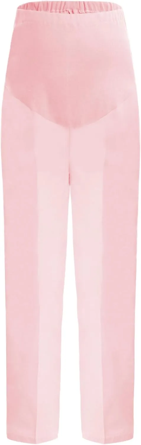 Women's Maternity Pant Workwear Pregnancy Cargo Trousers with Adjustable Elastic Waistband
