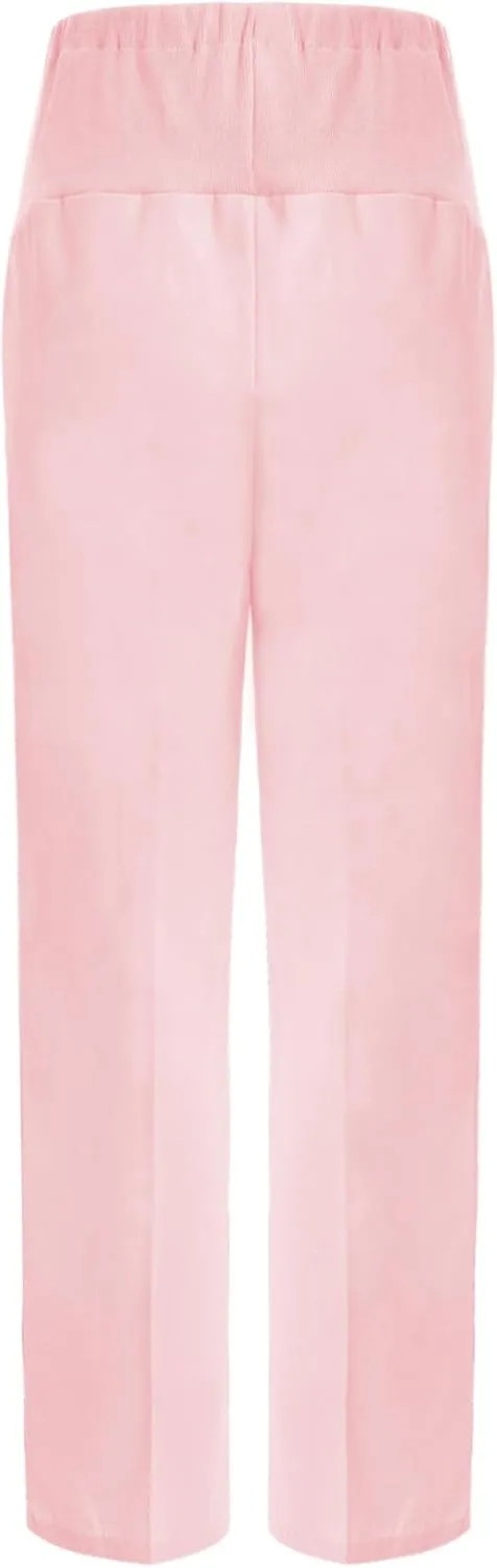 Women's Maternity Pant Workwear Pregnancy Cargo Trousers with Adjustable Elastic Waistband