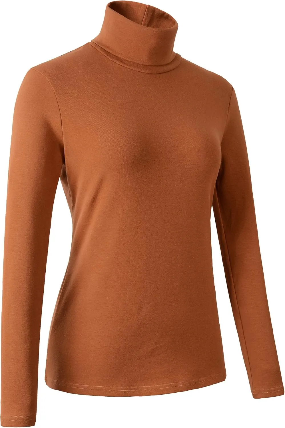 Women's Soft Cotton Turtleneck Top Basic Pullover Sweater