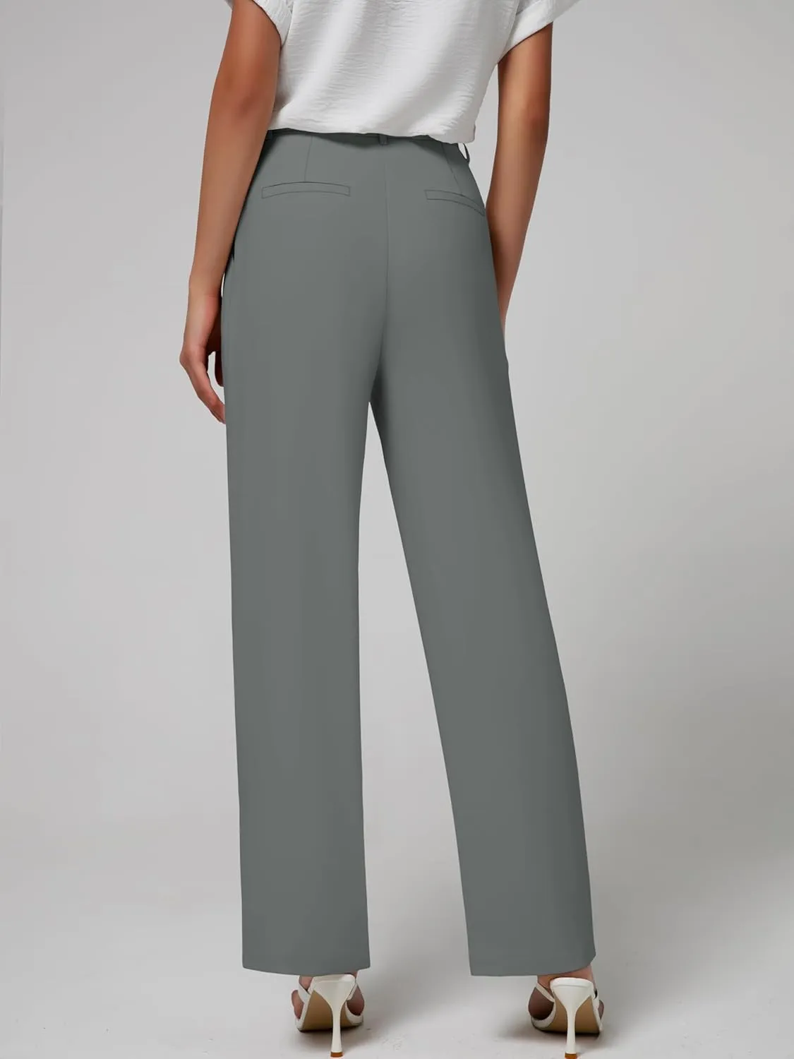 Women's Wide Leg Dress Pants High Waisted Business Casual Trousers Dressy Work Office Pants with Pockets