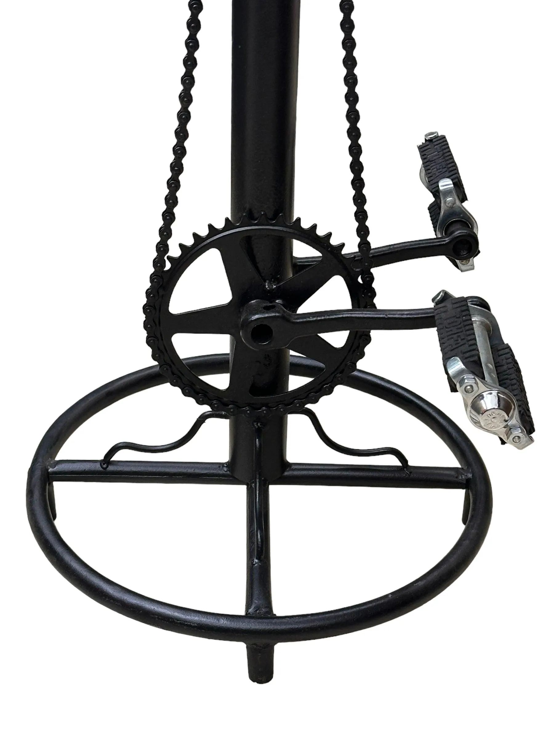 Wooden & Wrought Iron Engraved Look Bar Stool Chair